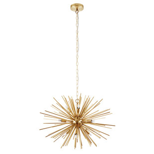 Modern Sputnik Chandelier Lighting 10 Lights Brushed Brass Semi Flush Mount Ceiling Light Gold Mid Century Pendant Lighting by BONLICHT Modern Sputnik Chandelier Lighting 10 Lights Brushed Brass Semi Flush Mount Ceiling Light Gold Mid Century Pendant Lighting by BONLICHT
